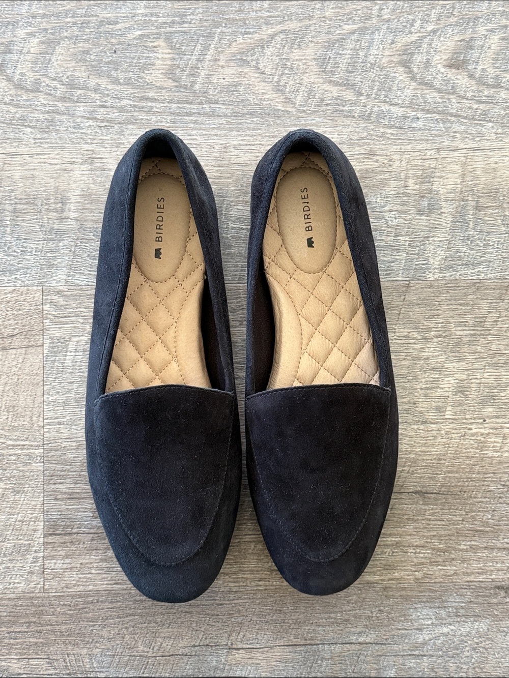 Birdies Black Suede Slip-On Loafers Women’s Size 8